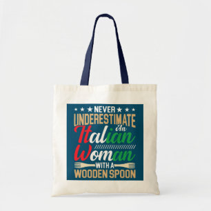 Italian Woman With a Wooden Spoon Funny italian Tote Bag