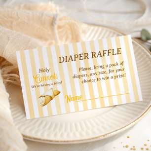 Italian Yellow Bow Cannoli Baby Shower Diaper Enclosure Card