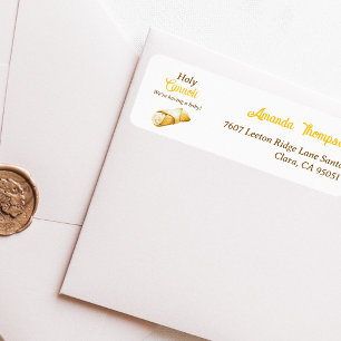 Italian Yellow Holy Cannoli Baby Shower Address Return Address Label