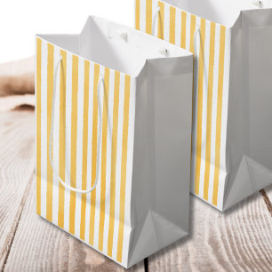 Italian Yellow Stripes Holy Cannoli Baby Shower Medium Gift Bag