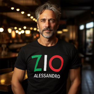 Italian Zio Green White Red Uncle T-Shirt