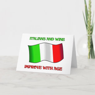 Italians And Wine, Improve With Age Holiday Card