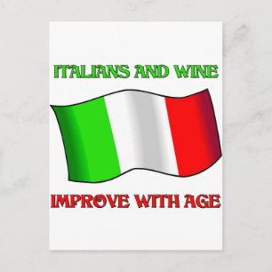 Italians And Wine, Improve With Age Postcard