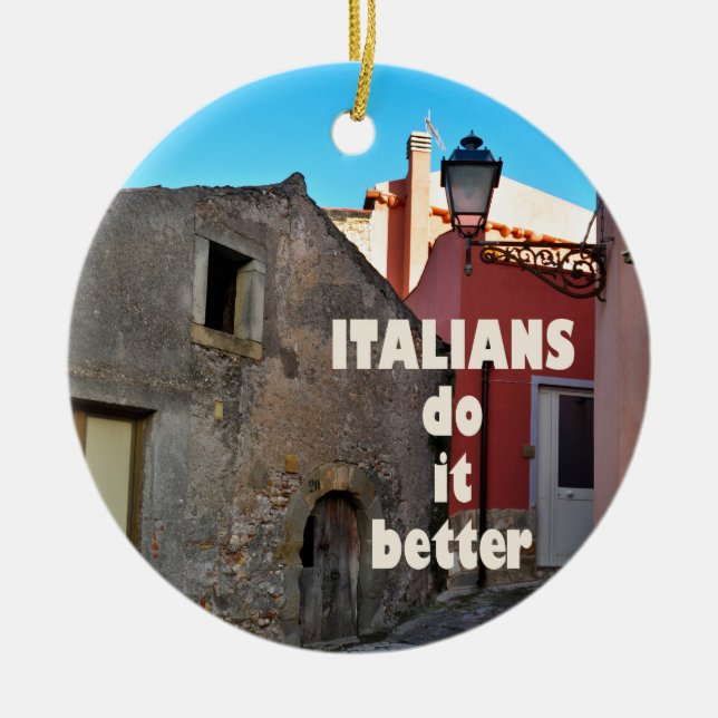 Italians do it better ceramic tree decoration (Front)