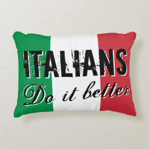 Italians do it better flag of Italy throw pillow
