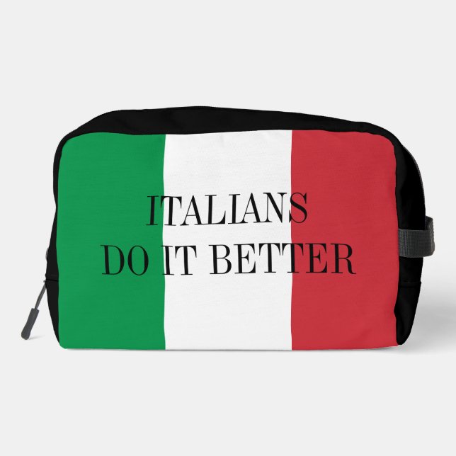Italians do it better funny flag of Italy toiletry Dopp Kit (Back)