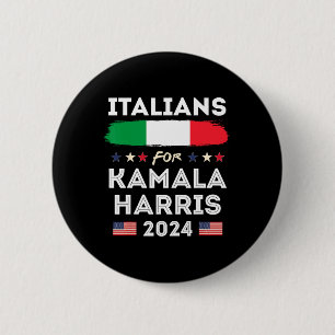 Italians For Kamala Harris 2024 Italia Flag Patrio 6 Cm Round Badge