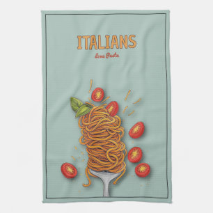 Italians Love Pasta Tea Towel
