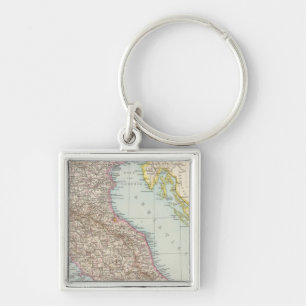 Italien nordliche Halfte, Map of North Italy Key Ring