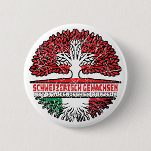 Italienisch Italienisch Schweizer Schweiz Baum Wur 6 Cm Round Badge