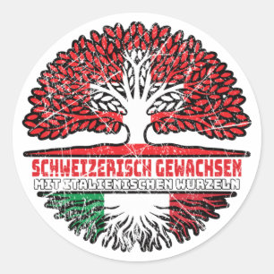 Italienisch Italienisch Schweizer Schweiz Baum Wur Classic Round Sticker