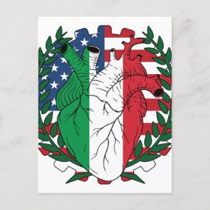Italo-American USA US United States Italian Italy Postcard
