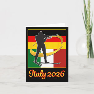 Italy 2026 Biathlon Japan Italy Flags 2026 Winter  Card