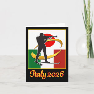 Italy 2026 Biathlon Japan Italy Flags 2026 Winter  Card