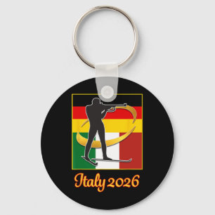 Italy 2026 Biathlon Japan Italy Flags 2026 Winter Key Ring