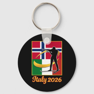 Italy 2026 Biathlon Norway And Italy Flag Winter S Key Ring
