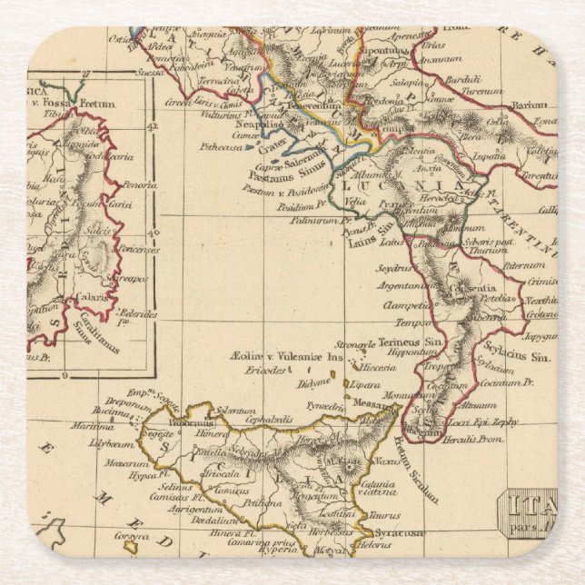 Italy 4 square paper coaster (Front)