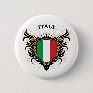 Italy 6 Cm Round Badge