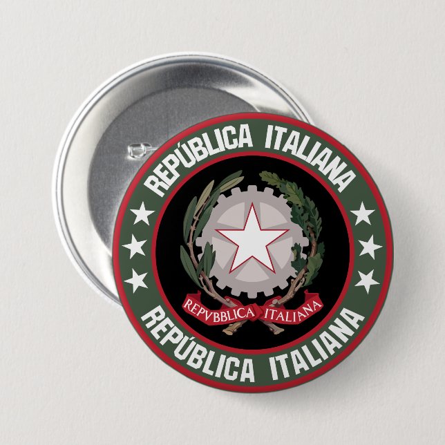 Italy                                              7.5 cm round badge (Front & Back)