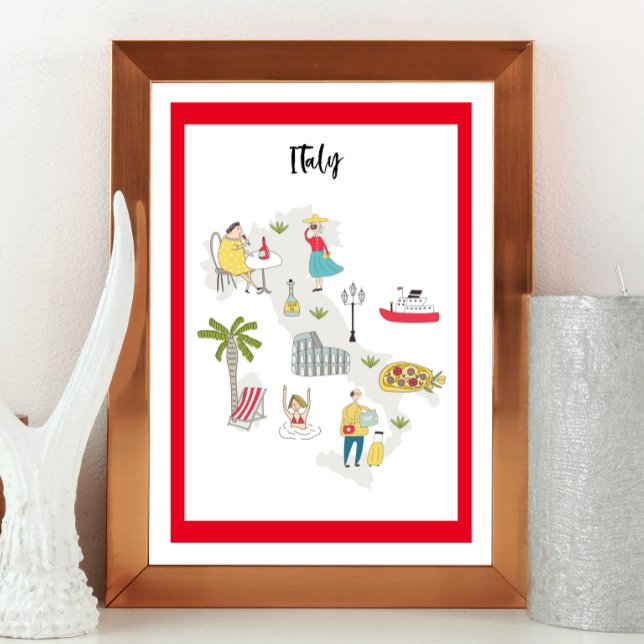 Italy Activities Illustrated Map Poster (Creator Uploaded)