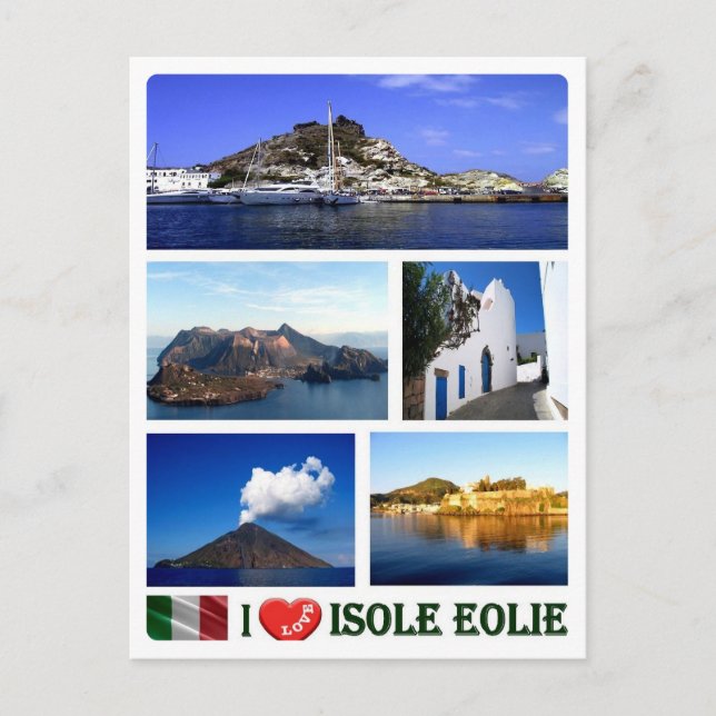 Italy - Aeolian Islands - I Love - Postcard (Front)