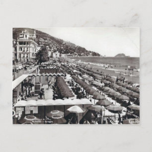 Italy, Alassio, Umbrellas on the beach Postcard