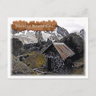 Italy - alpine hut Bivacco Bontadini - Dolomiti Postcard