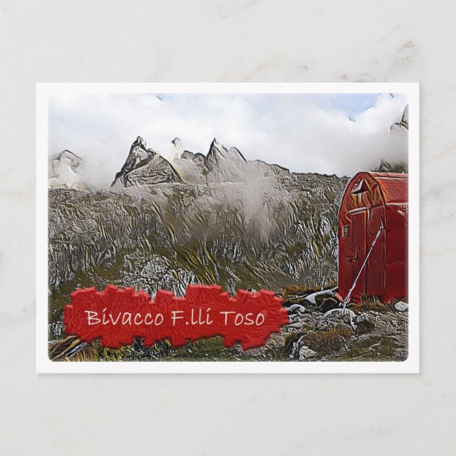 Italy alpine hut Bivacco Fratelli Toso Dolomiti - Postcard (Front)