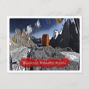 Italy - alpine hut Bivacco Renato Reali - Dolomiti Postcard