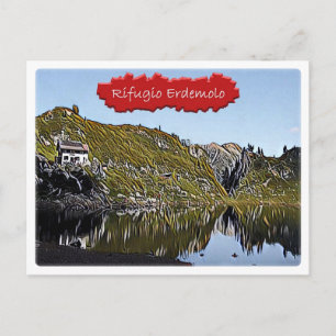Italy - alpine hut Erdemolo - Dolomiti - Postcard
