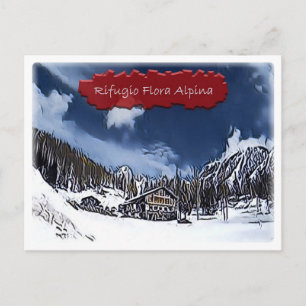 Italy - alpine hut Flora Alpina - Dolomiti Postcard