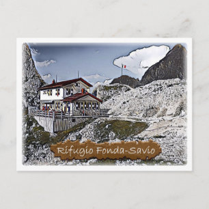 Italy - alpine hut Fonda-Savio - Dolomiti - Postcard