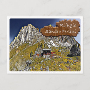 Italy - alpine hut Sandro Pertini - Dolomiti Postcard