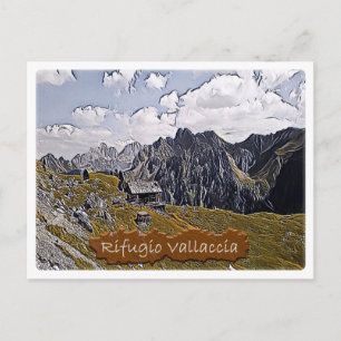 italy - alpine hut Vallaccia - Dolomiti - Postcard