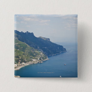 Italy, Amalfi Coast, High angle view on town at 15 Cm Square Badge