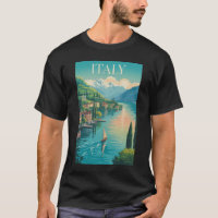 Italy Amalfi Coast Illustration Travel Art Vintage