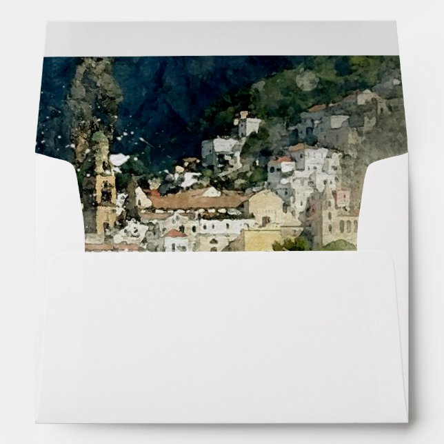 italy amalfi coast lined invitation envelopes (Back (Bottom))