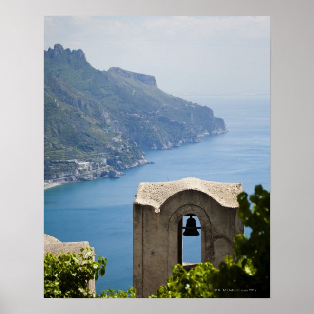 Italy, Amalfi Coast, Ravello, Bell tower with Poster (Front)