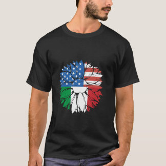 Italy America USA Sunflower Italian Pride Italian  T-Shirt