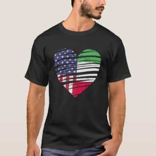 Italy American Grown Heart USA Patriot Heritage Mo T-Shirt