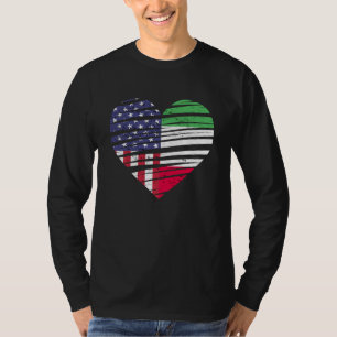 Italy American Grown Heart USA Patriot Heritage Mo T-Shirt