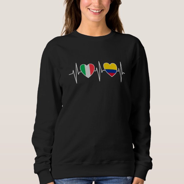 Italy And Colombia Colombian Flag Flags Premium Sweatshirt (Front)