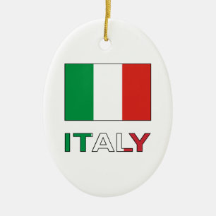 Italy and Italian Flag Ceramic Ornament