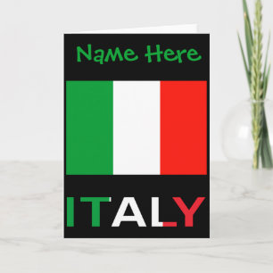 Italy And Italian Flag Green Personalisation Mens  Card