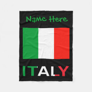 Italy And Italian Flag Green Personalisation Mens Fleece Blanket