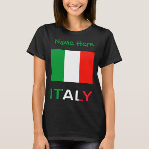 Italy And Italian Flag Green Personalization Mens T-Shirt