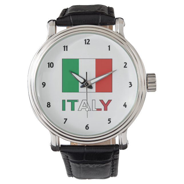 Italy and Italian Flag Watch (Front)