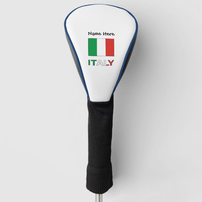 Italy and Italian Flag with Your Name Golf Head Cover (Front)