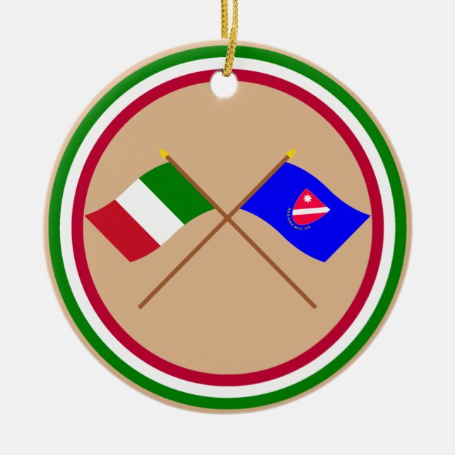 Italy and Molise crossed flags Ceramic Ornament (Front)