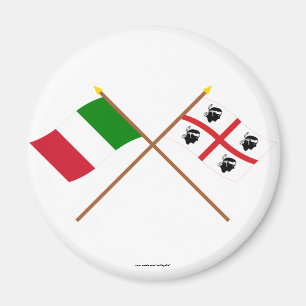 Italy and Sardegna crossed flags Magnet